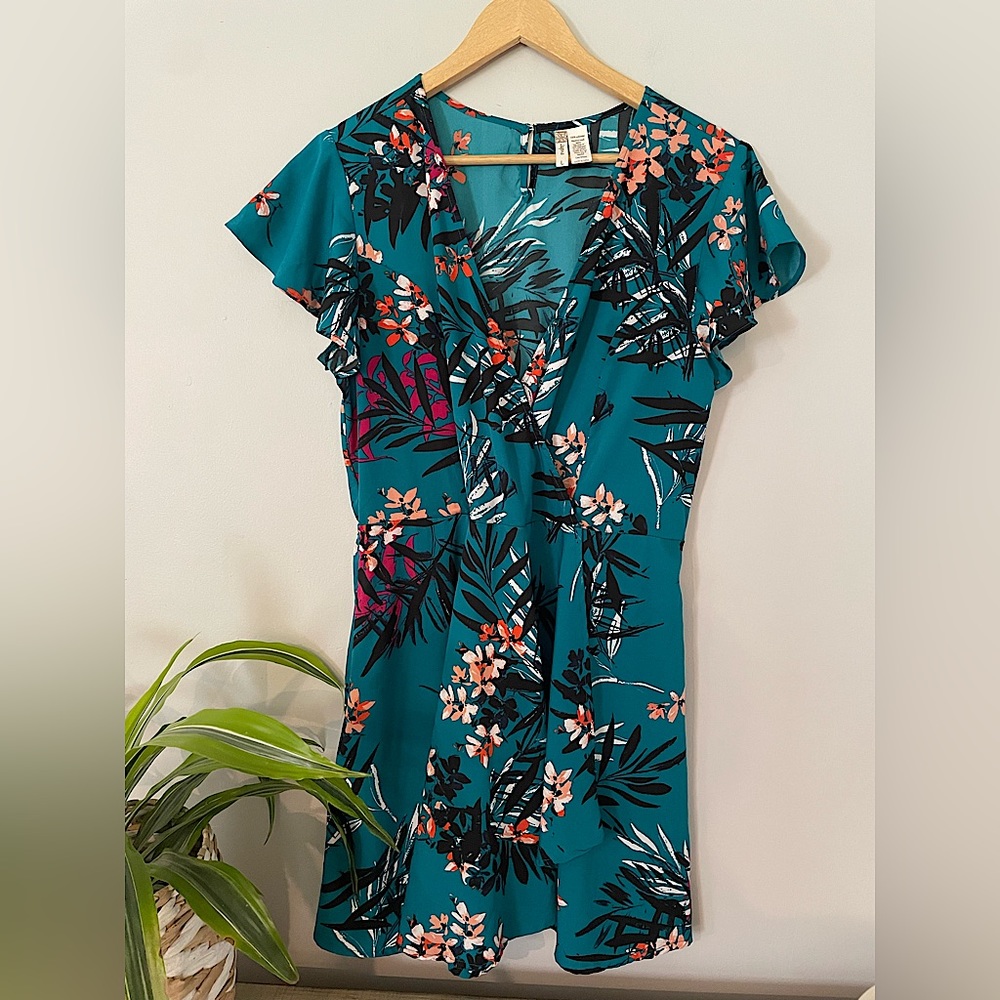 Japna Womans Blue Floral Dress size Large